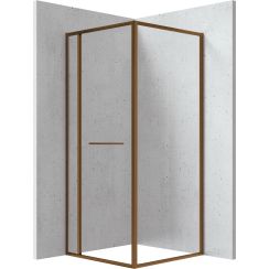 Deante Square Duschkabine 90x90 cm quadratisch braun gebürstet/durchsichtiges Glas KQB_C099P