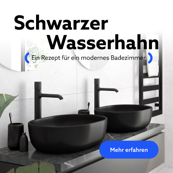 Schwarzer Wasserhahn – ein Rezept für ein modernes Badezimmer