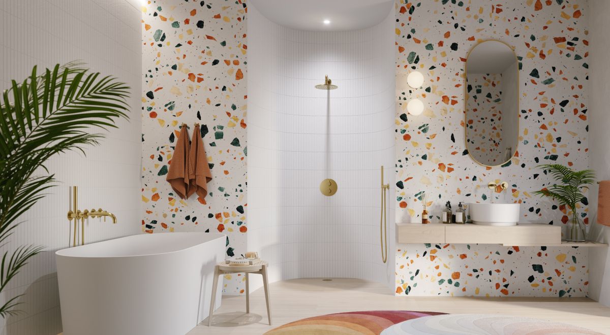 Auff&auml;llige goldene Akzente in der K&uuml;che