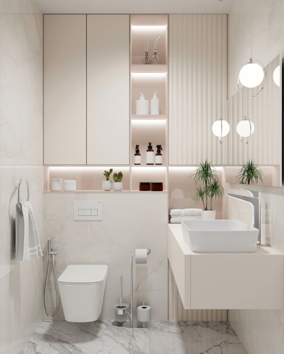 Helles G&auml;stebad in freundlichen Farben